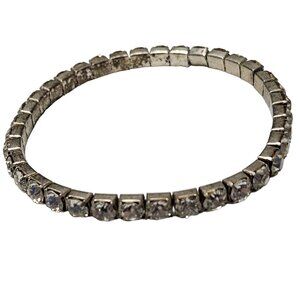 Vintage Elegant Rhinestone Stretch Tennis Bracelet Minimalist Fashion Jewelry